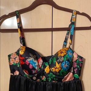 Stunning 100% Silk Floral Bustier Dress